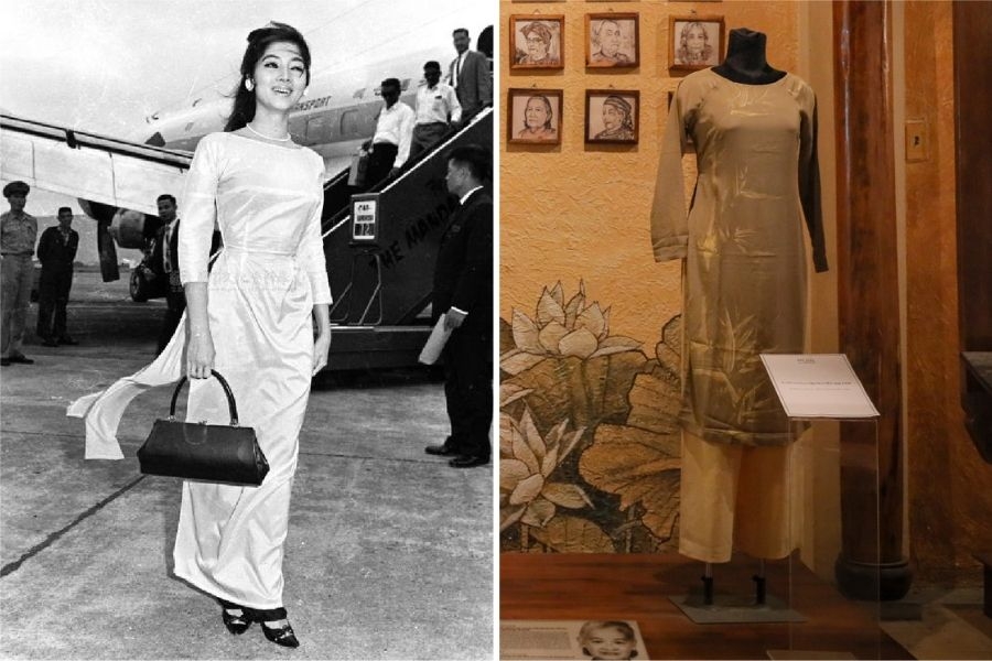 Áo dài cổ thuyền mang phong cách phóng khoáng, phù hợp khí hậu miền Nam