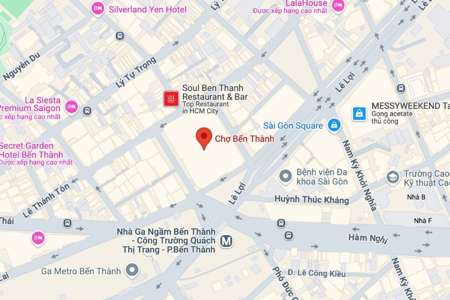 Vị trí chợ Bến Thành trên bản đồ