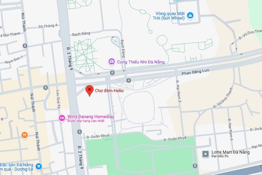 Vị trí chợ đêm Helio trên bản đồ