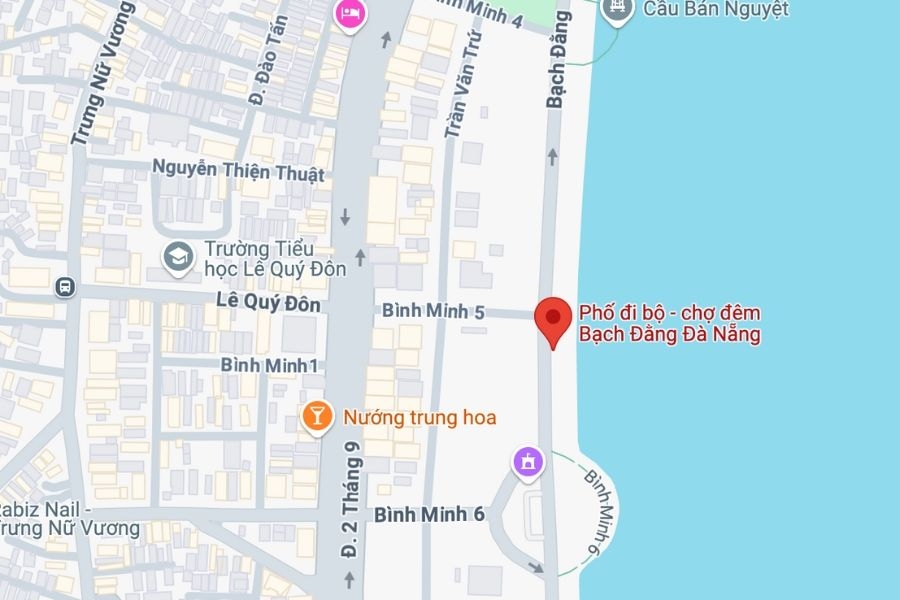 Vị trí chợ đêm Bạch Đằng trên bản đồ