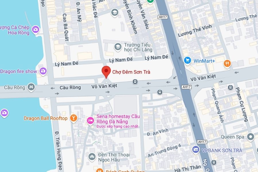 Vị trí chợ đêm Sơn Trà trên bản đồ