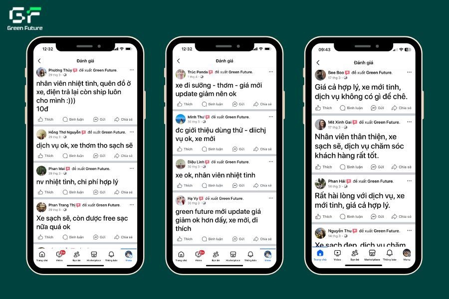 Những feedback 5 sao của khách hàng nhà Green Future