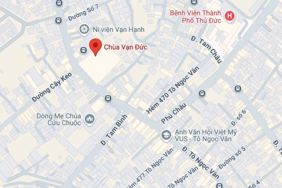 Vị trí chùa Vạn Đức trên bản đồ