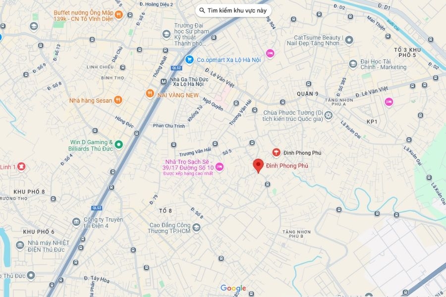 Tọa độ Đình Phong Phú trên bản đồ