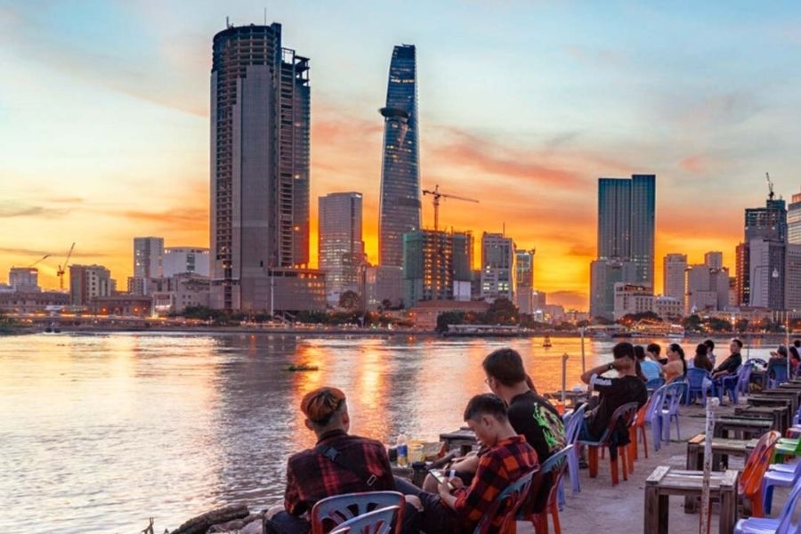 Nóc hầm Thủ Thiêm đẹp nhất vào buổi chiều tối