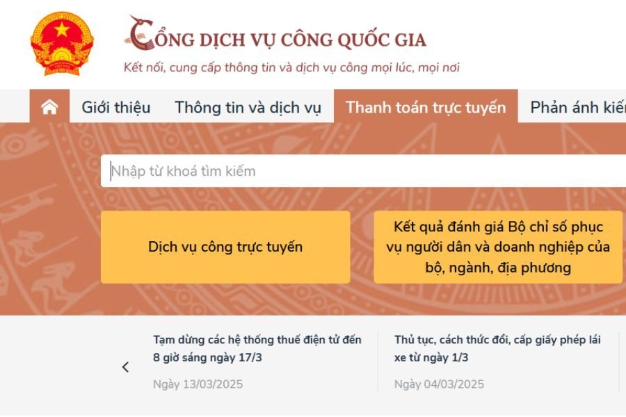 Quy trình đóng phí xe 5 chỗ trực tuyến