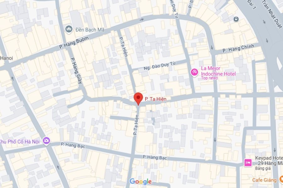 Hướng dẫn di chuyển đến phố Tạ Hiện