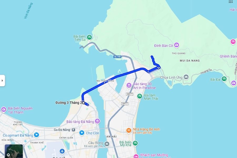 Hướng dẫn đường đến Sơn Trà Tịnh Viên từ trung tâm thành phố