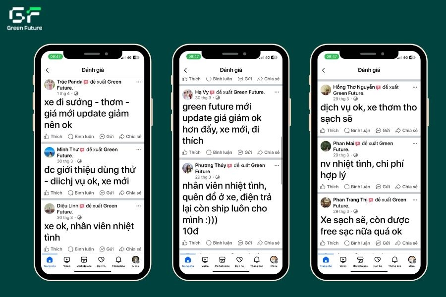 Review khách hàng khi sử dụng dịch vụ thuê xe 4 chỗ đi Bảo Lộc tại Green Future