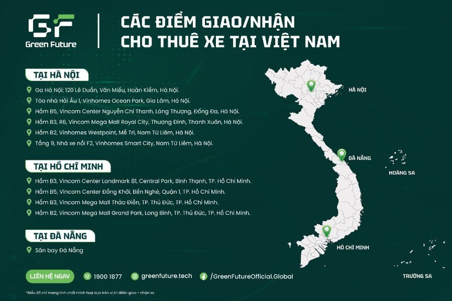Các depot giao nhận xe thuận tiện tại trung tâm thành phố