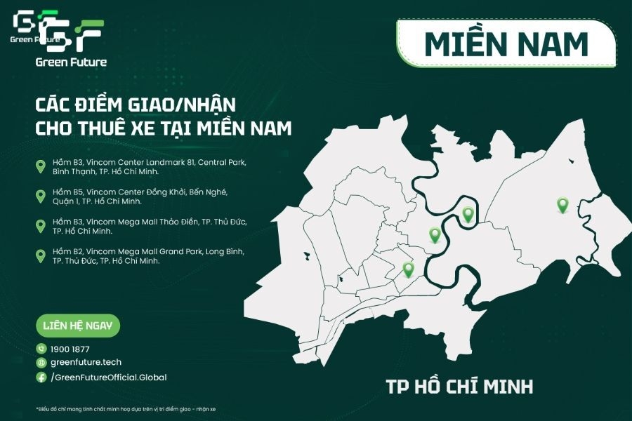 Nhận xe nhanh chóng tại depot Green Future ở TP. Hồ Chí Minh