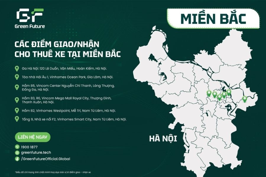 Các điểm depot nhận xe tại Hà Nội