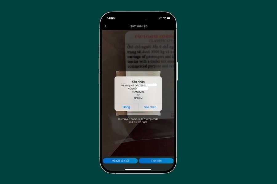 Truy cứu thông tin GPLX bằng mã QR trên giấy phép