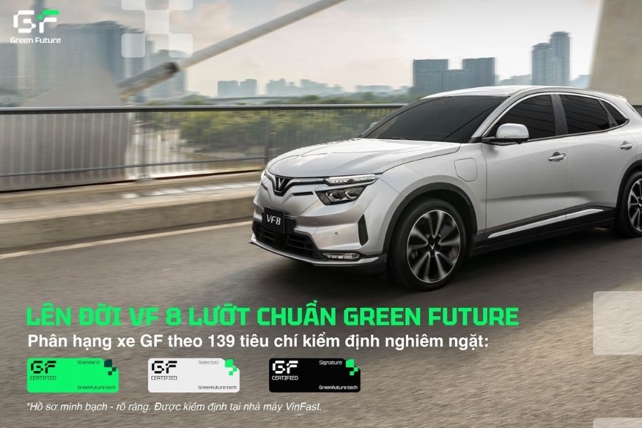 Xe VF 8 lướt tại Green Future trải qua quy trình kiểm định nghiêm ngặt 139 bước